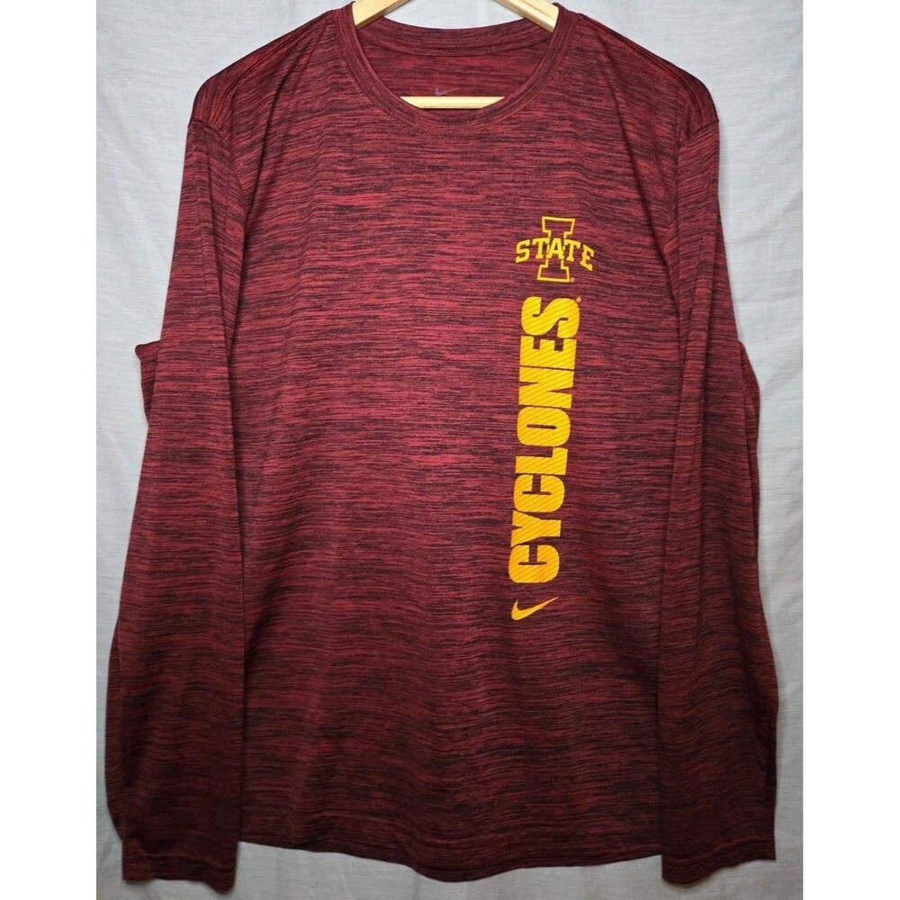 Nike Tee Iowa State Cyclones Long Sleeve Shirt Coach Issued Men’s XL, Dri-Fit